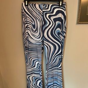 SHEIN Marble Print Flare Leg Pants